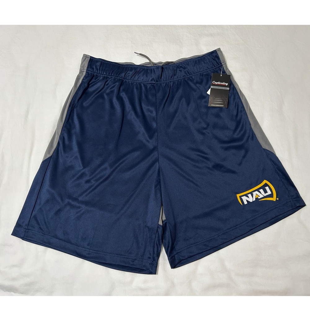 Captivating NAU Northern Arizona University Shorts Mens XL Navy Grey Athletic